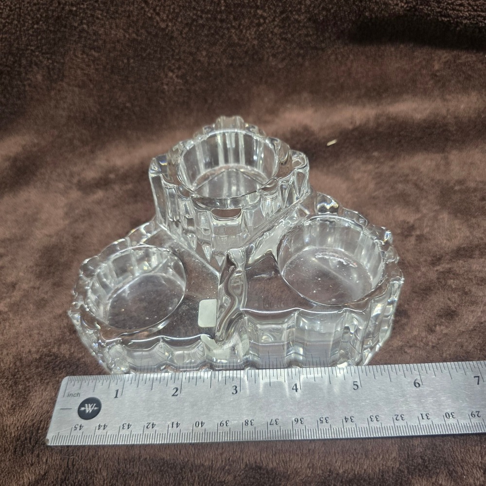 PartyLite Crystal Candle Holder Tiered Votive Tealight Clear Glass Germany